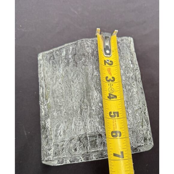 Hoya Crystal Frost Fire Ice Glass Vase Textured Clear Japan Vintage MCM Modern - Picture 5 of 12
